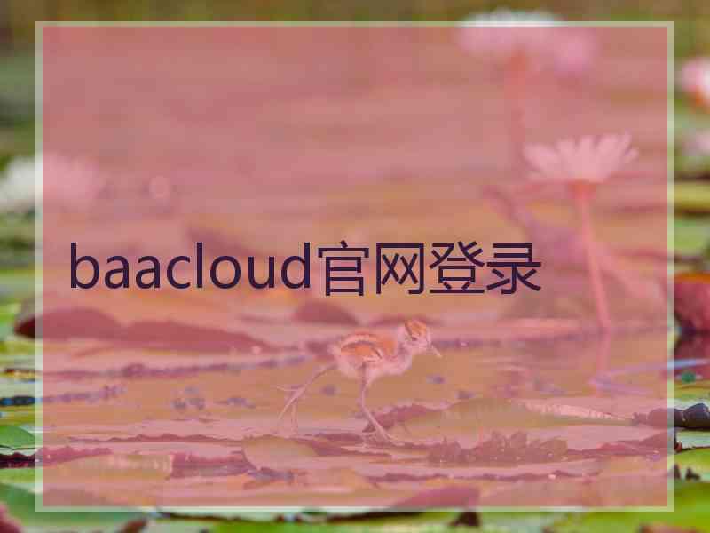 baacloud官网登录