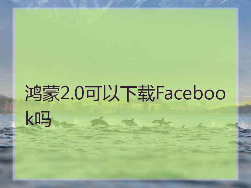 鸿蒙2.0可以下载Facebook吗