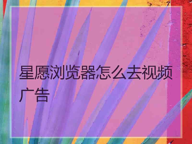 星愿浏览器怎么去视频广告