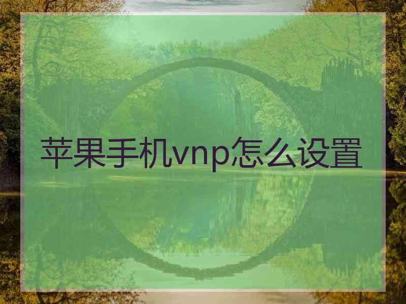 苹果手机vnp怎么设置