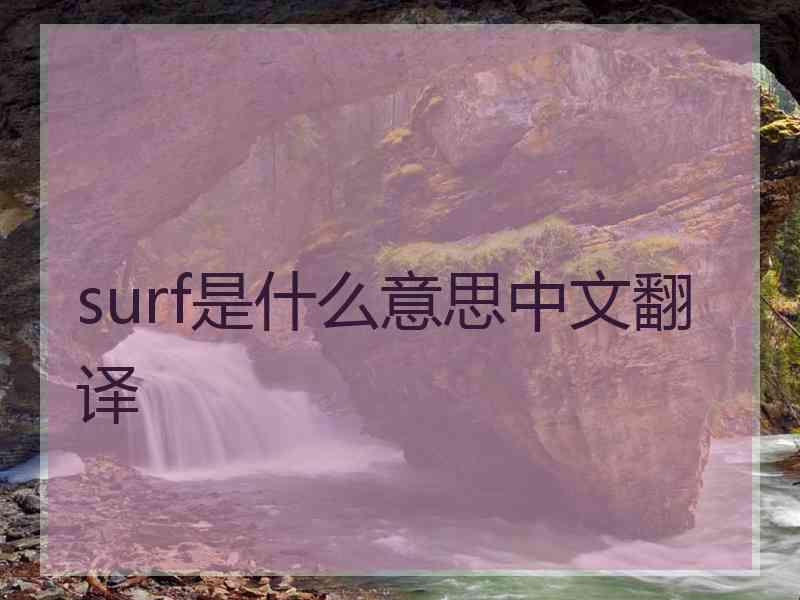 surf是什么意思中文翻译