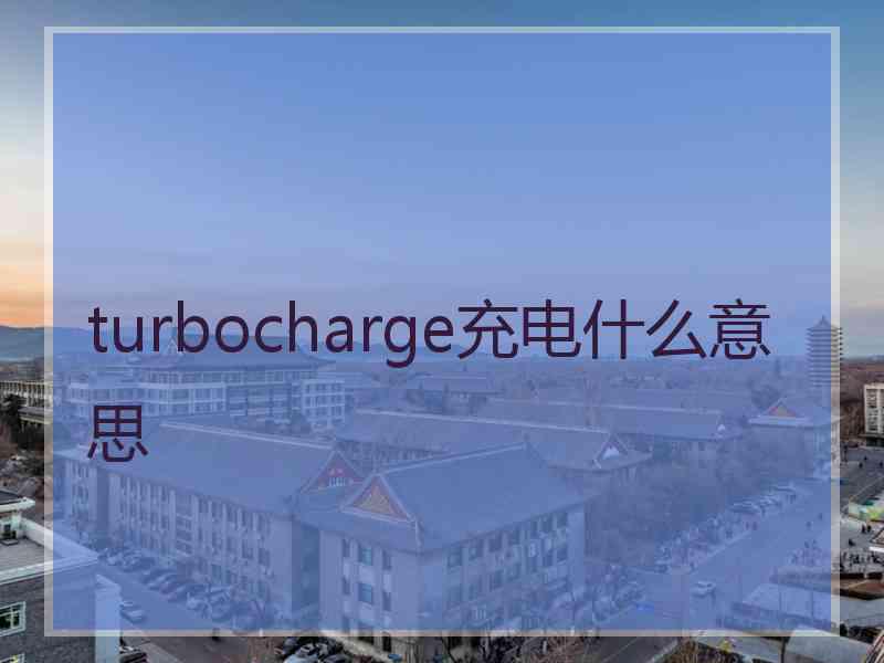 turbocharge充电什么意思