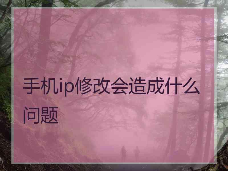 手机ip修改会造成什么问题