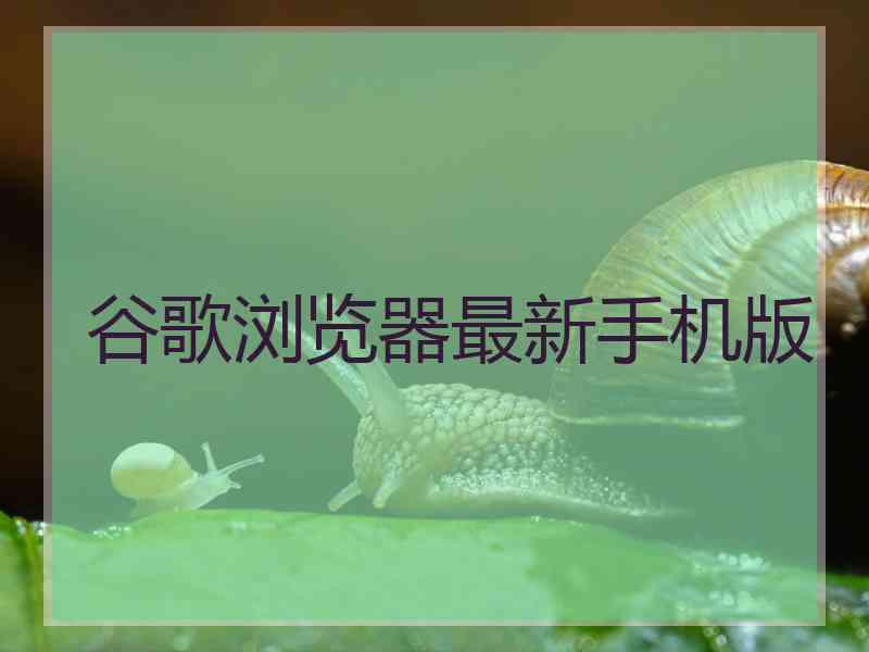 谷歌浏览器最新手机版