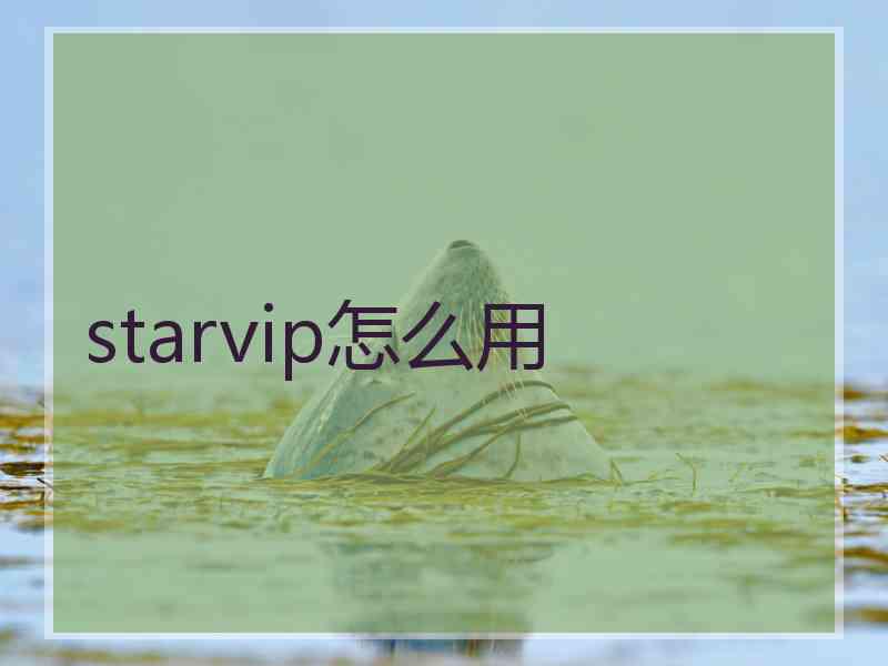 starvip怎么用