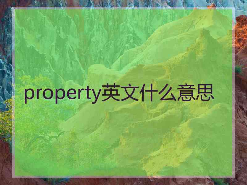 property英文什么意思