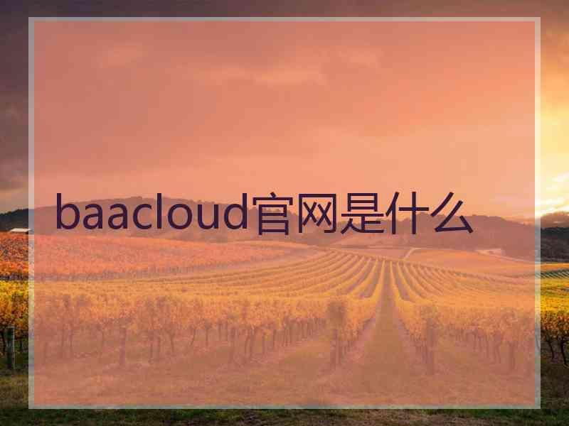 baacloud官网是什么