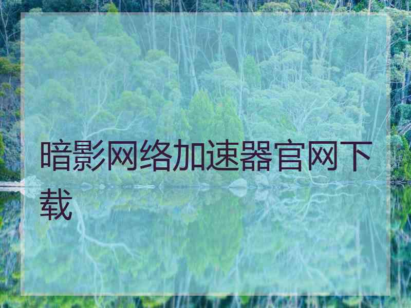 暗影网络加速器官网下载