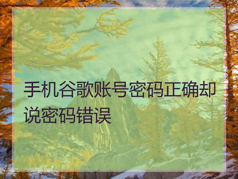 手机谷歌账号密码正确却说密码错误