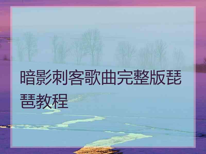 暗影刺客歌曲完整版琵琶教程