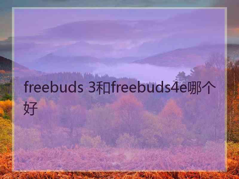 freebuds 3和freebuds4e哪个好