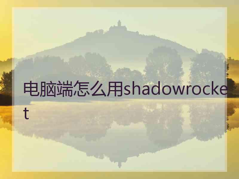 电脑端怎么用shadowrocket