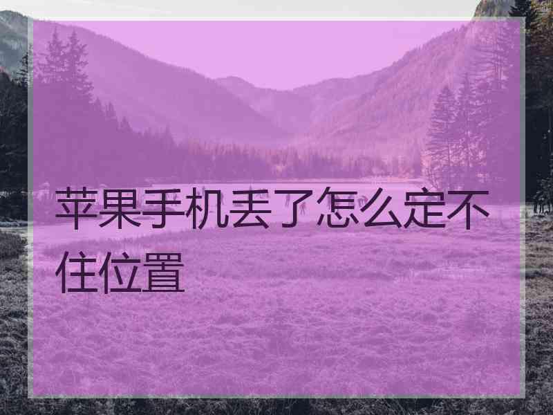 苹果手机丢了怎么定不住位置