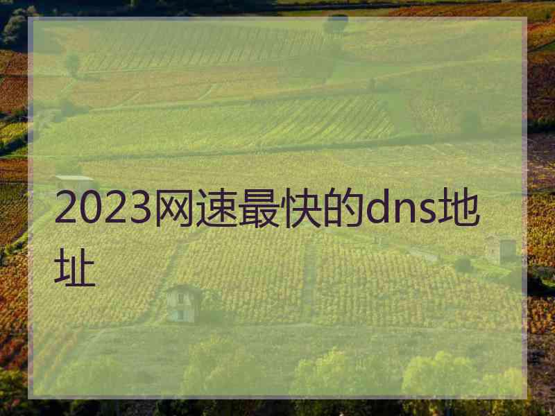 2023网速最快的dns地址