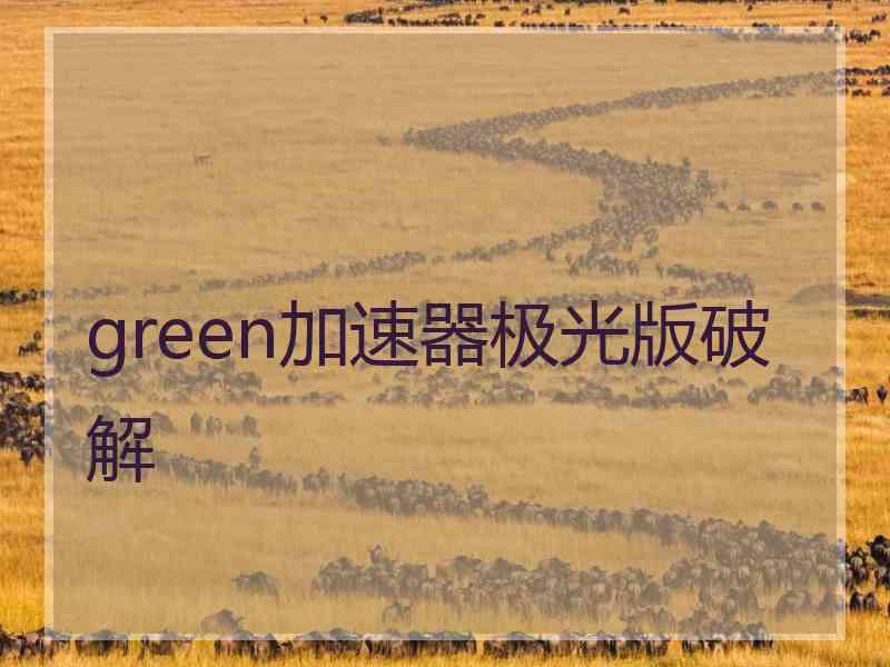 green加速器极光版破解