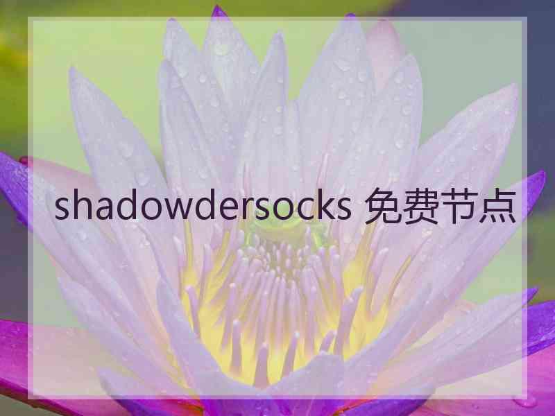 shadowdersocks 免费节点