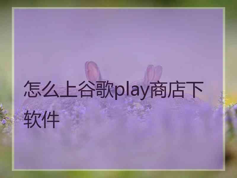 怎么上谷歌play商店下软件