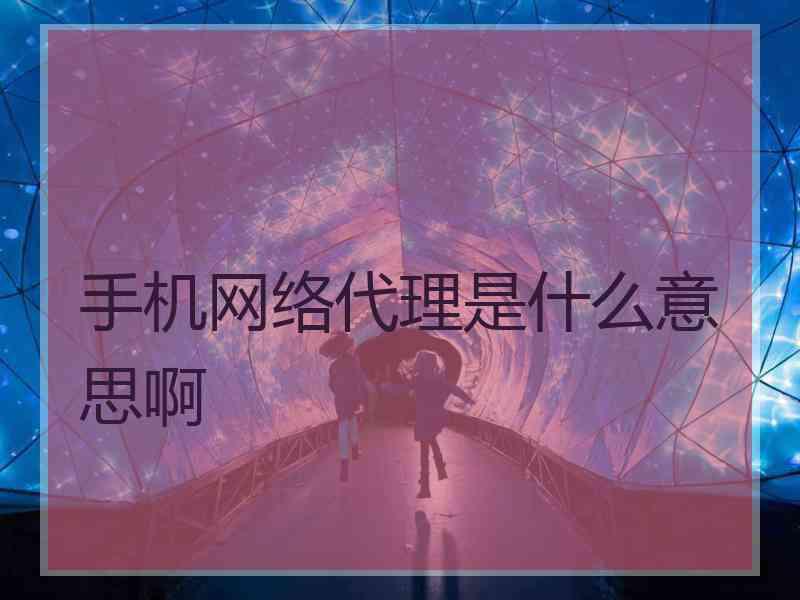 手机网络代理是什么意思啊