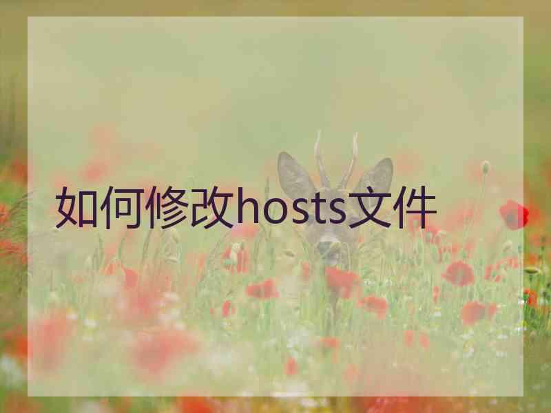 如何修改hosts文件