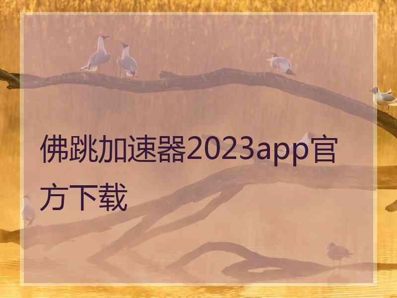 佛跳加速器2023app官方下载