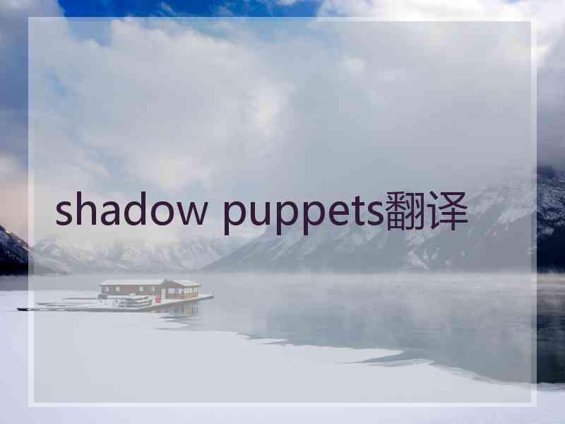 shadow puppets翻译