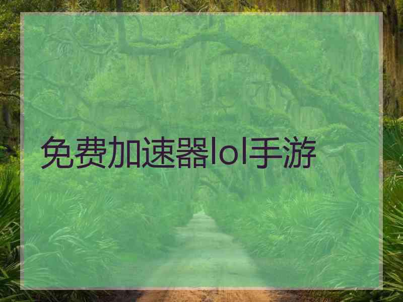 免费加速器lol手游